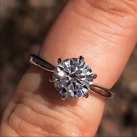 2pc platinum moissanite diamond ring set